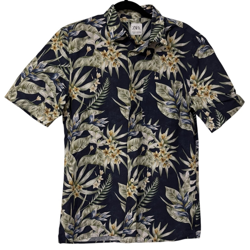 Zara Men’s tropical Hawaiian shirt size S